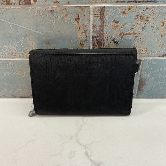 Kipling Womens Trifold Compact Wallet Black Snap Button Closure - Picture 3 of 12
